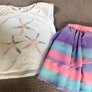 PL KIDS girl outfit size 6X starfish EUC